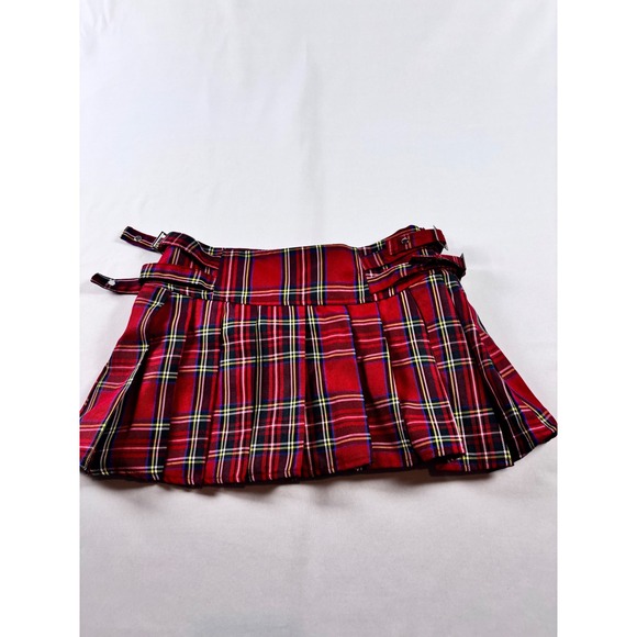 Y2K Red Plaid Pleated Mini Skirt XS | Bratz Clueless Schoolgirl Tartan Punktz - Picture 9 of 9